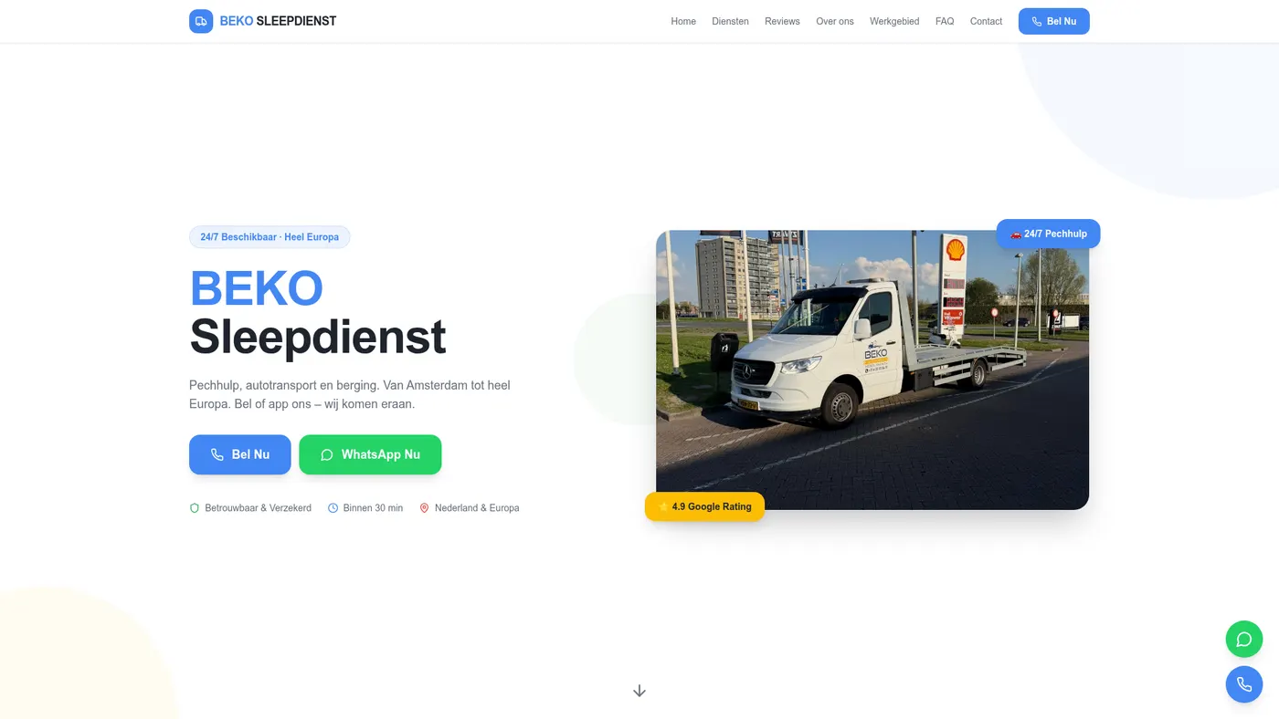 BEKO Sleepdienst — Pechhulp & Auto Transport
